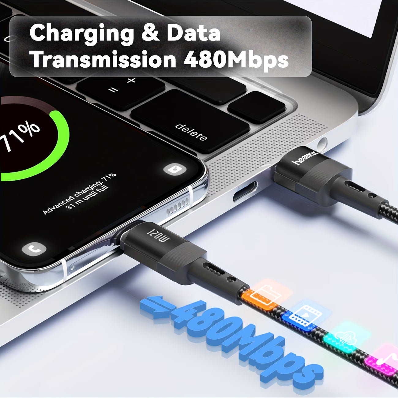 120W USB-C Fast Charging Cable