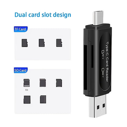 4-in-1 USB &amp; USB-C SD Card Reader