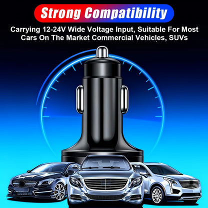 6-in-1 Fast Car Charger with Digital Display
